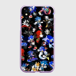 Чехол для iPhone XS Max матовый Sonic паттерн