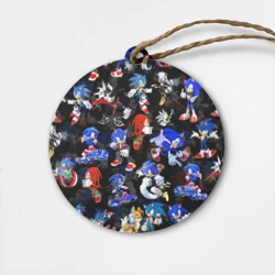 Деревянная игрушка круг Sonic паттерн