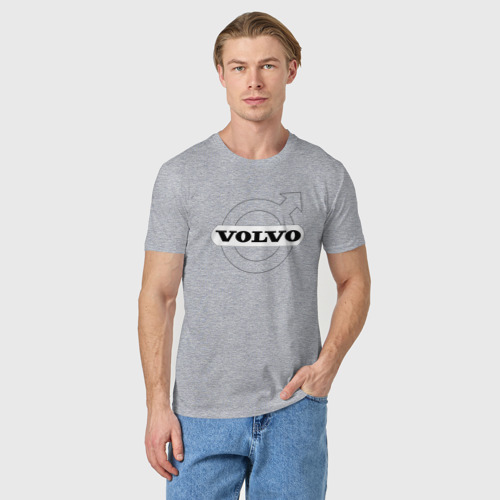 Мужская футболка хлопок Volvo Вольво, цвет меланж - фото 3