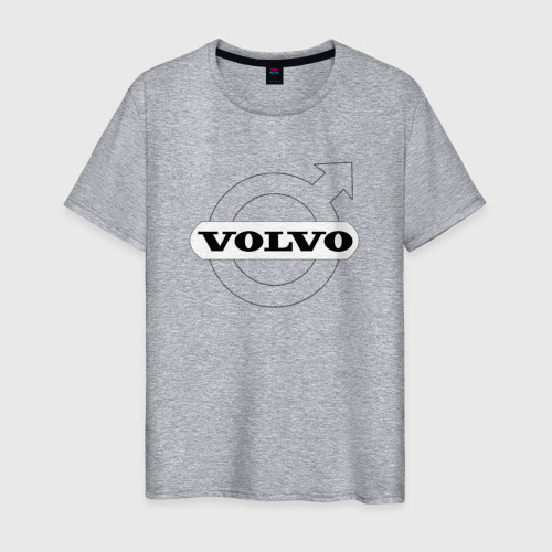 Мужская футболка хлопок Volvo Вольво, цвет меланж