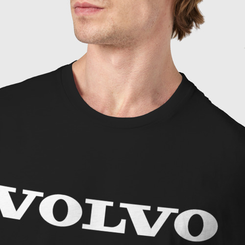 Мужская футболка хлопок Volvo Вольво, цвет черный - фото 6