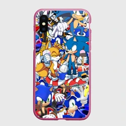 Чехол для iPhone XS Max матовый Sonic pattern Соник