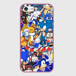 Чехол для iPhone 5/5S матовый Sonic pattern Соник