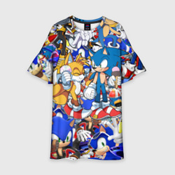 Детское платье 3D Sonic pattern Соник