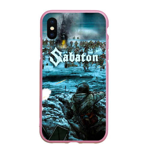 Чехол для iPhone XS Max матовый Sabaton, цвет розовый