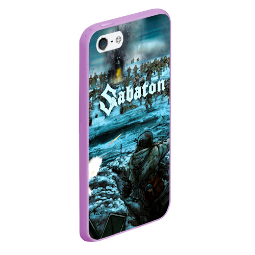 Чехол для iPhone 5/5S матовый Sabaton, цвет сиреневый - фото 3