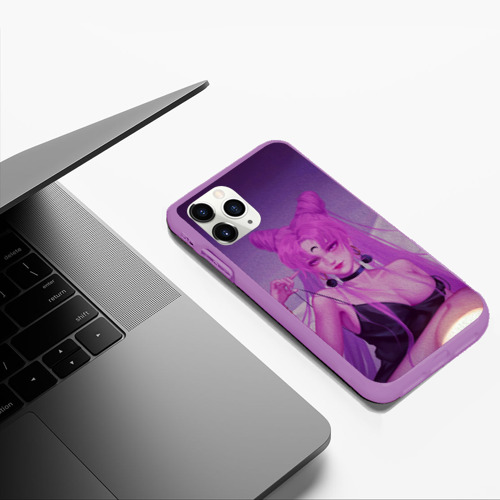 Чехол для iPhone 11 Pro Max матовый Pink hear, цвет фиолетовый - фото 5
