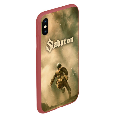 Чехол для iPhone XS Max матовый Sabaton, цвет красный - фото 3