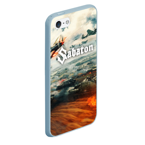 Чехол для iPhone 5/5S матовый Sabaton, цвет голубой - фото 3