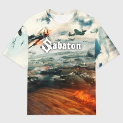 Мужская футболка oversize 3D Sabaton