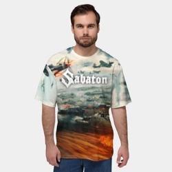 Мужская футболка oversize 3D Sabaton - фото 2