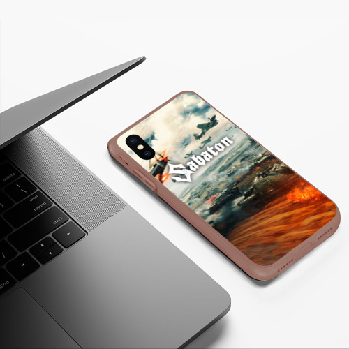 Чехол для iPhone XS Max матовый Sabaton, цвет коричневый - фото 5