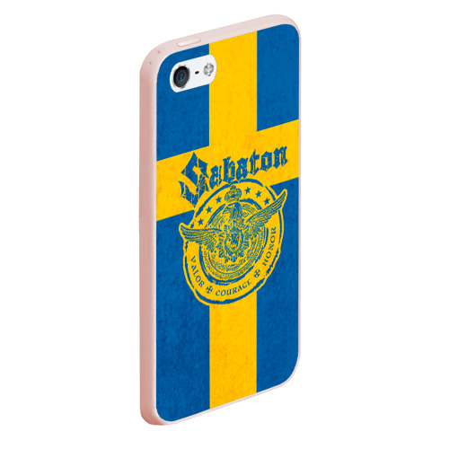 Чехол для iPhone 5/5S матовый Sabaton, цвет светло-розовый - фото 3