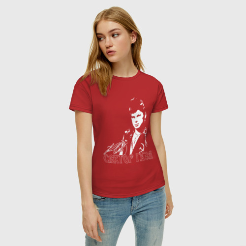 Женская футболка хлопок с принтом Сектор газа, фото на моделе #1
