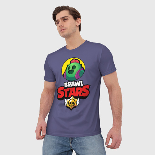 Мужская футболка 3D с принтом Бравл Старс Спайк, фото на моделе #1
