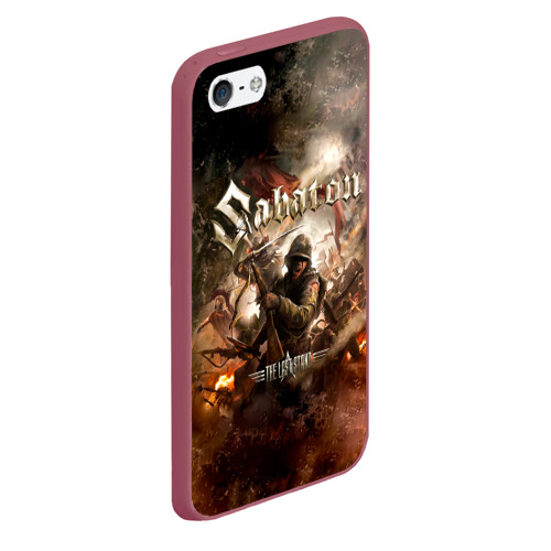 Чехол для iPhone 5/5S матовый Sabaton, цвет малиновый - фото 3