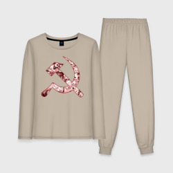 Женская пижама с лонгсливом хлопок Аниме серп и молот