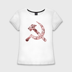 Женская футболка хлопок Slim Аниме серп и молот