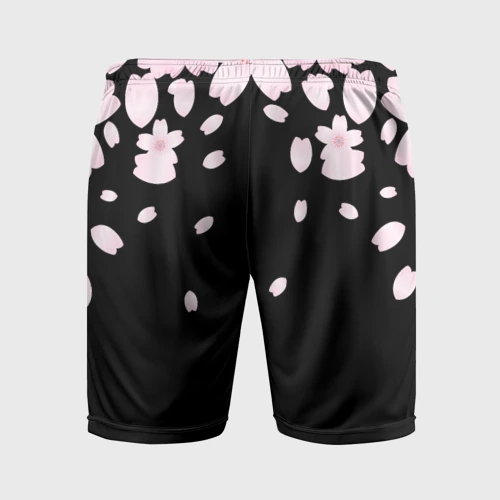 Мужские шорты спортивные с принтом САКУРА | SAKURA, вид сзади #1