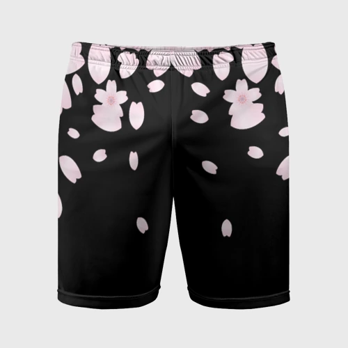 Мужские шорты спортивные с принтом САКУРА | SAKURA, вид спереди #2