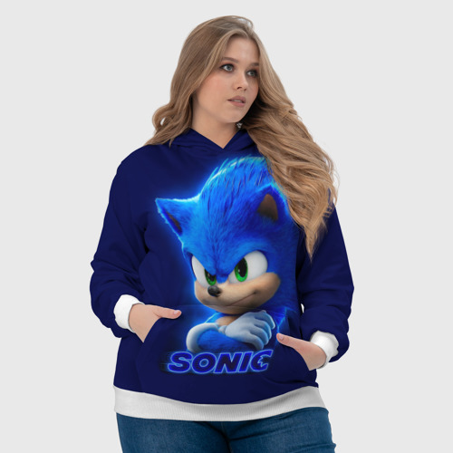 Женская толстовка 3D Sonic, цвет 3D печать - фото 6