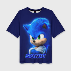 Женская футболка oversize 3D Sonic