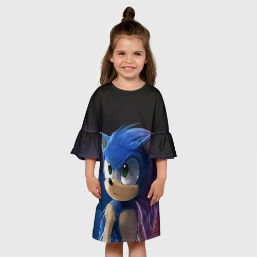 Детское платье 3D с принтом SONIC, вид сбоку #3