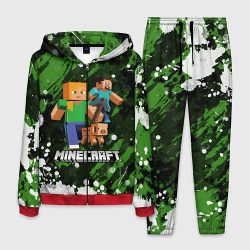 Мужской 3D костюм с принтом Minecraft / Майнкрафт, вид спереди #2