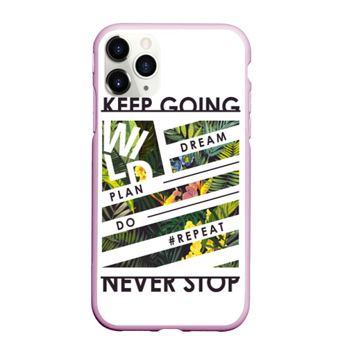 Чехол для iPhone 11 Pro матовый с принтом Keep going dream, вид спереди #2