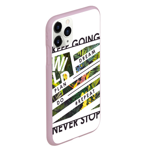 Чехол для iPhone 11 Pro матовый с принтом Keep going dream, вид сбоку #3
