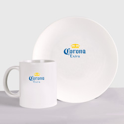 Набор: тарелка + кружка Corona Extra Коронавирус