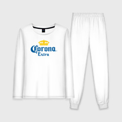 Женская пижама с лонгсливом хлопок Corona Extra Коронавирус