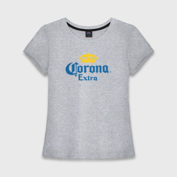 Женская футболка хлопок Slim Corona Extra Коронавирус