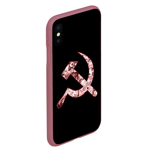 Чехол для iPhone XS Max матовый Аниме СССР, цвет малиновый - фото 3