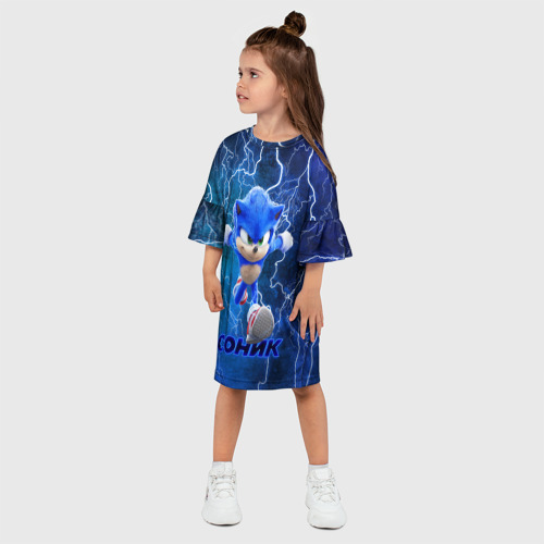 Детское платье 3D с принтом SONIC, фото на моделе #1