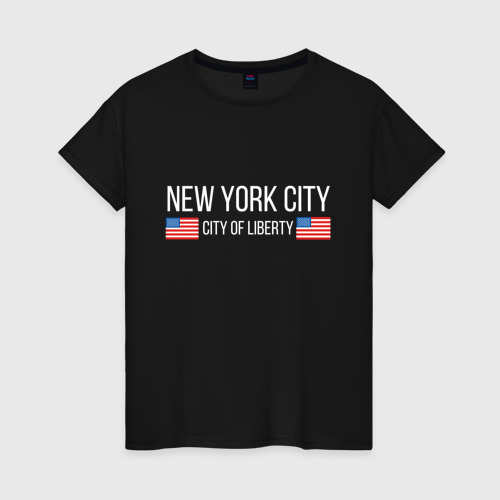 Женская футболка хлопок New York, цвет черный