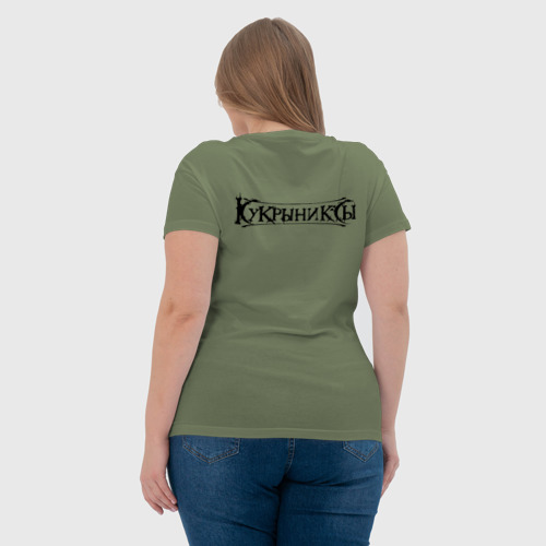 Женская футболка хлопок Кукрыниксы +спина Панк, цвет авокадо - фото 7