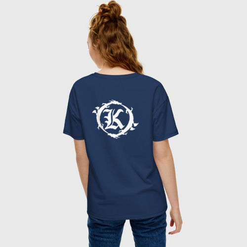 Женская футболка хлопок Oversize Кукрыниксы +спина, цвет темно-синий - фото 4