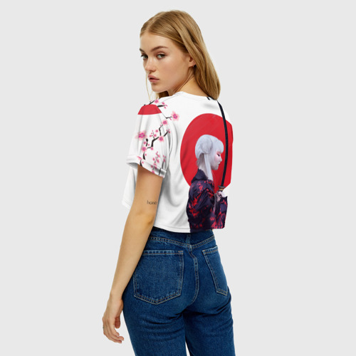 Женская футболка Crop-top 3D Самурай, цвет 3D печать - фото 5