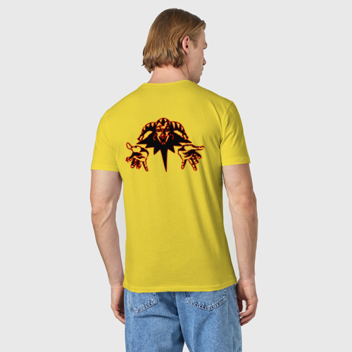 Мужская футболка хлопок Король и шут +спина КиШ, цвет желтый - фото 4