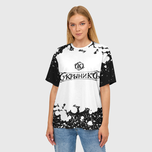 Женская футболка oversize 3D Кукрыниксы логотип с эмблемой, цвет 3D печать - фото 3