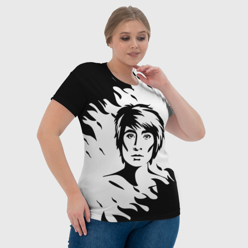 Женская футболка 3D Zемфира +спина, цвет 3D печать - фото 6