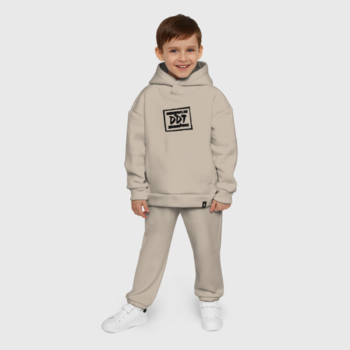 Детский костюм хлопок Oversize ДДТ Лого DDT Logo, цвет миндальный - фото 9