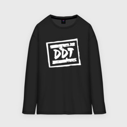 Женский лонгслив oversize хлопок ДДТ Лого DDT Logo