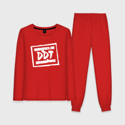 Женская пижама с лонгсливом хлопок ДДТ Лого DDT Logo