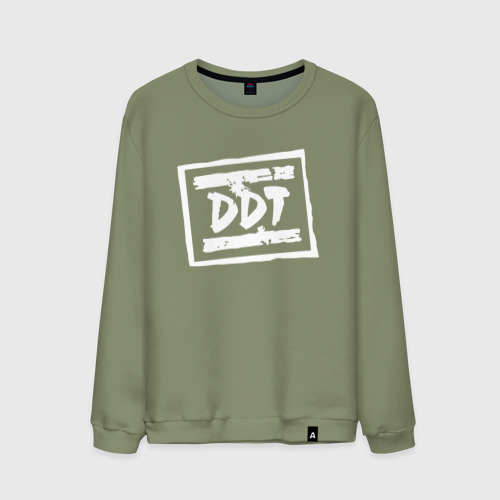 Мужской свитшот хлопок ДДТ Лого DDT Logo, цвет авокадо