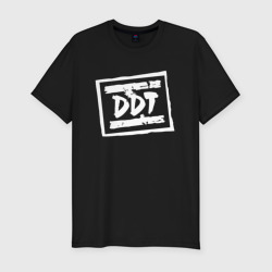 ДДТ Лого DDT Logo – Мужская футболка хлопок Slim с принтом купить