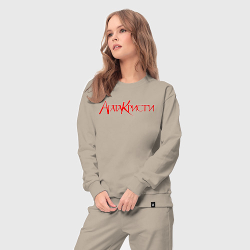 Женский костюм хлопок Агата Кристи Red Logo, цвет миндальный - фото 5