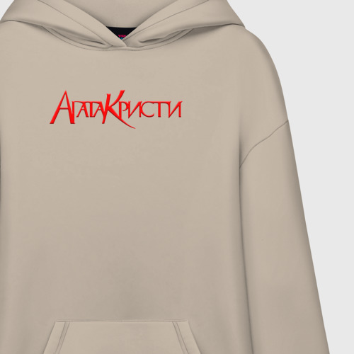 Худи SuperOversize хлопок Агата Кристи Red Logo, цвет миндальный - фото 3