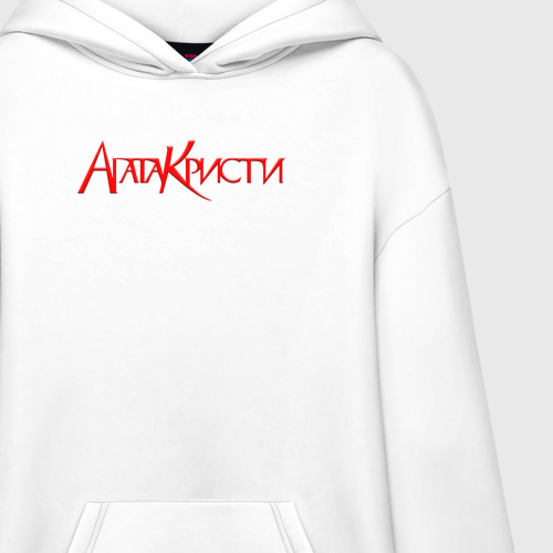 Худи SuperOversize хлопок Агата Кристи Red Logo, цвет белый - фото 3